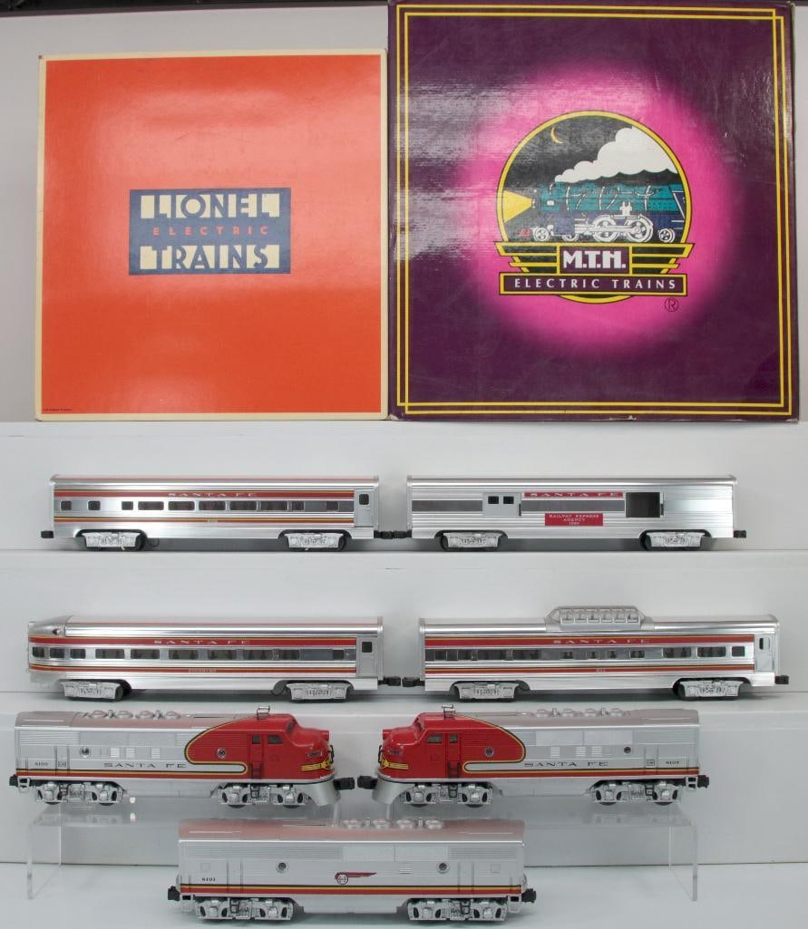 Lionel Modern O Gauge Santa Fe F - 3 Diesels Powered A Unit/Dummy A Unit/Dummy B Unit with MTH  (1 of 13)
