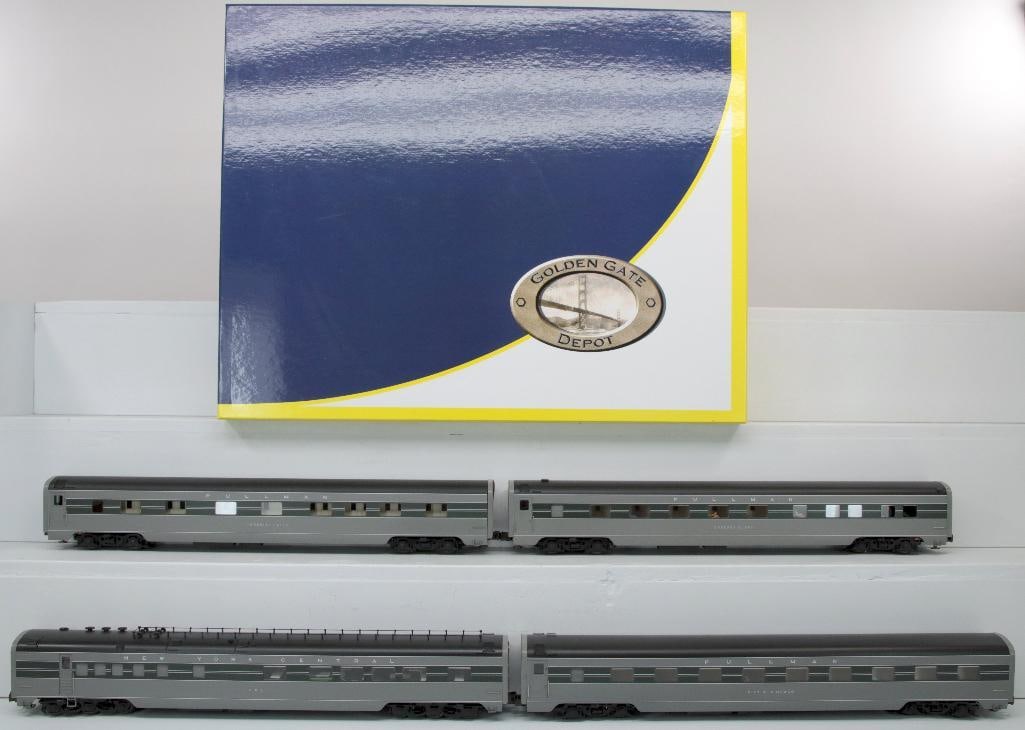 Golden Gate Depot O Scale 20th Century Limited Aluminum 4 Car Passenger Set 3 Rail Boxed (1 of 8)