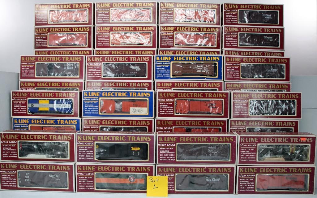 K-Line O Gauge Fifty-Eight (58) Assorted Freight Cars Primarily Box Cars and Reefers Boxed (1 of 12)
