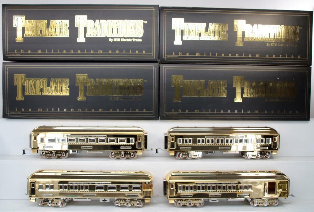 MTH Tinplate Traditions Millennium Series Wide Gauge 18 Karat Goldplated Presidential Passenger Set  (1 of 13)