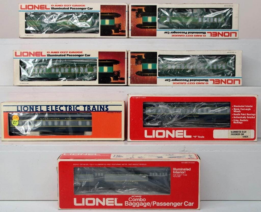 Lionel Modern O Gauge Seven (7) Assorted Passenger Cars Southern and B&O Boxed (1 of 7)
