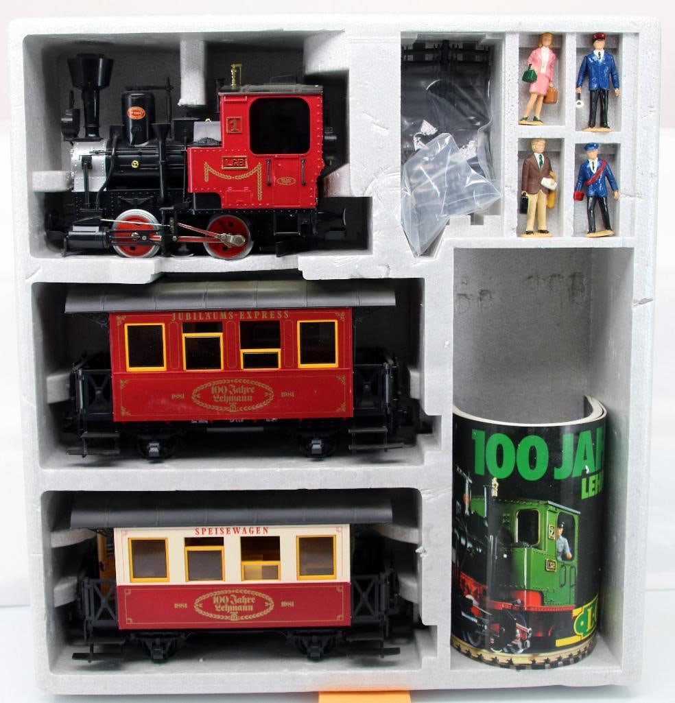 LGB G Scale 100 Year Centennial Set with Tank Loco and Two (2) Passenger Cars (1 of 9)