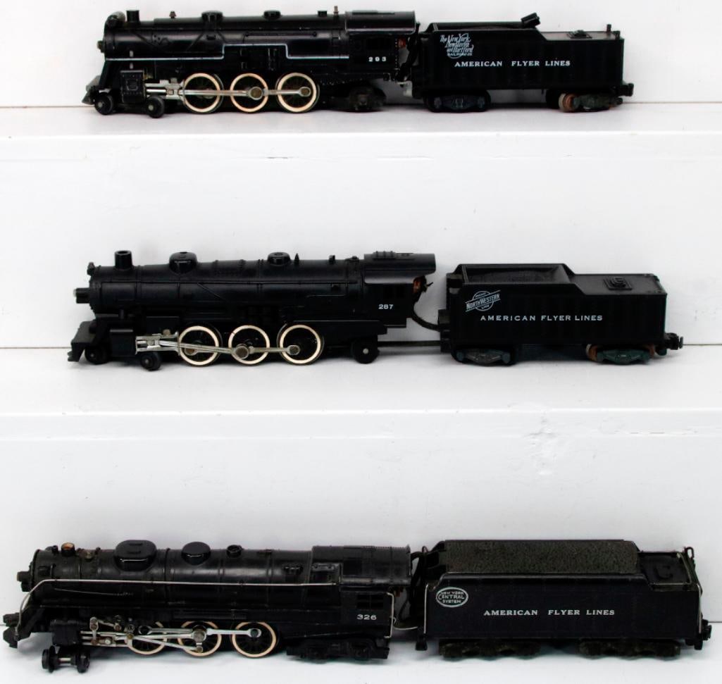 American Flyer Postwar S Gauge 326 NYC Loco and Tender/287 Northwestern Loco and Tender/293 New York: American Flyer Postwar S Gauge 326 NYC Loco and Tender/287 Northwestern Loco and Tender/293 New Y
