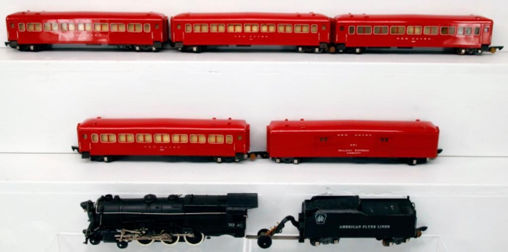 American Flyer Postwar S Gauge 312 AC Pennsylvania New York Loco & Tender & 651/650/650/650/650 Cars: American Flyer Postwar S Gauge 312 AC Pennsylvania New York Loco and Tender and 651/650/650/650/6
