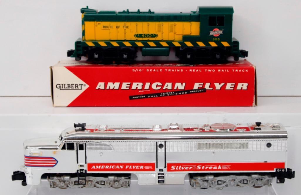 American Flyer Postwar S Gauge 355 Northwestern Baldwin Switcher and Silver Streak A Powered Diesel (1 of 13)