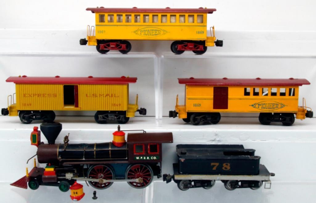 Thomas Industries Postwar O Gauge General Loco and Tender and Three (3) Passenger Cars (1 of 9)
