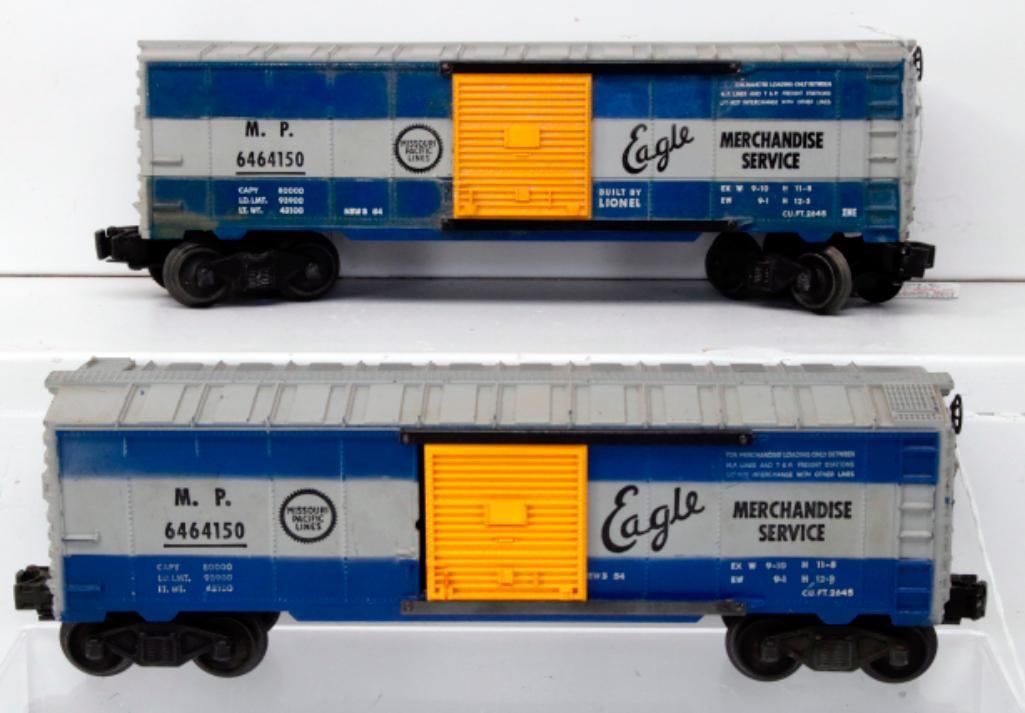 Lionel Postwar O Gauge rare variation 6464 - 150 Missouri Pacific Box Car and 6464 - 150 Box Car (1 of 8)