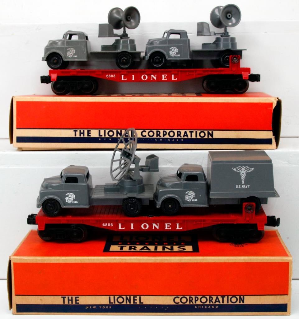 Lionel Postwar O Gauge 6806 Flat Car with Pyro Military Units and 6803 Flat Car with Military Units (1 of 11)