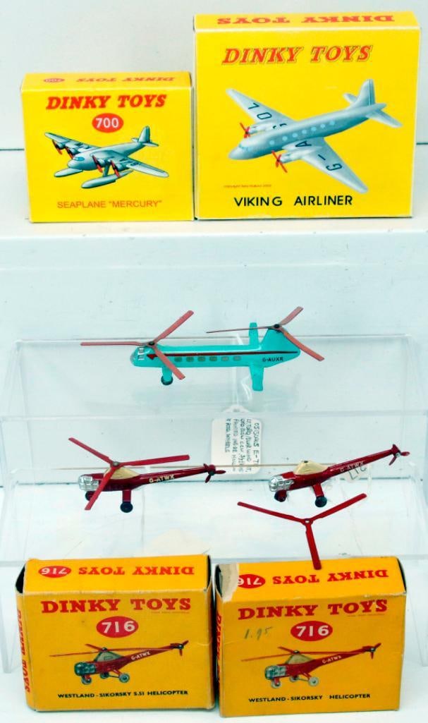 Dinky Toys 705 Viking Airliner Original Box Only/716 Westland Sikorsky S 51 Helicopter X2 Boxed (1 of 8)