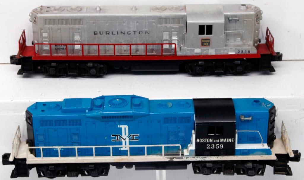 Lionel Postwar O Gauge 2328 Burlington Switcher and 2359 Boston and Maine Switcher (1 of 9)