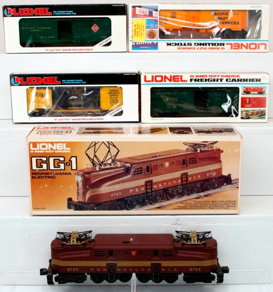 Lionel Modern O Gauge Pennsylvania GG1 Electric #6-8753 and Four Assorted Freight Cars Boxed (1 of 9)