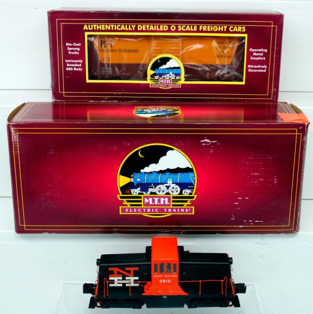 MTH Modern O Gauge New Haven G. E. 44 ton Diesel Engine PS-3 Boxed and Pullman Standard 40 foot car (1 of 11)