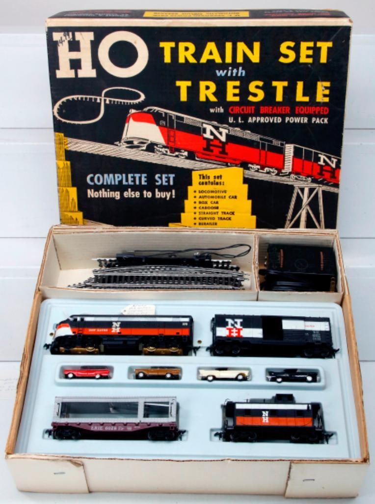 Marx Toy Trains HO Gauge No. 7942 Train Set Boxed/Marx HO No. 64475 Train Set with Trestle Boxed  (1 of 9)