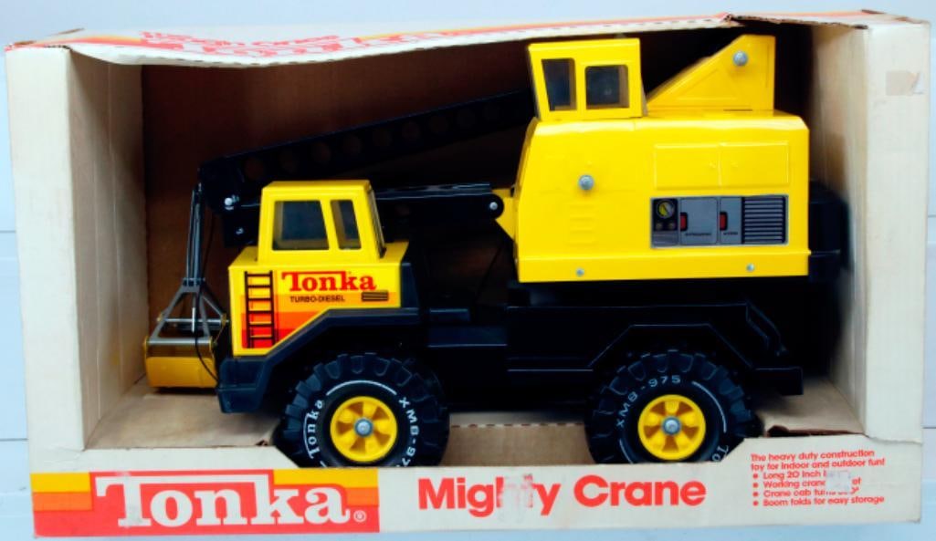 当時　tonka クレーン ジャンク】Tonka トンカ クレーン車 日本製 ブリキ 当時物