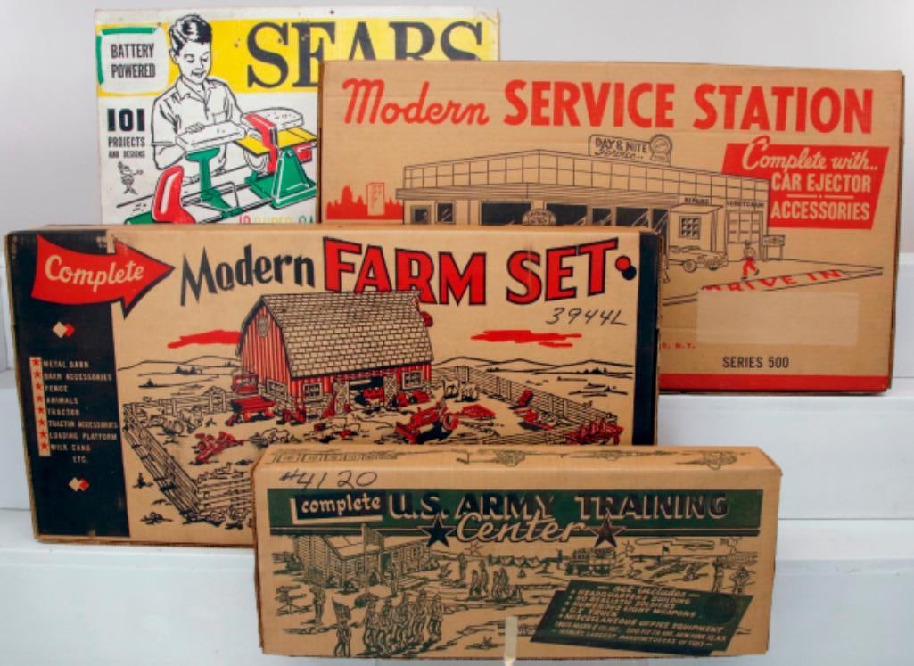 Marx Toys Modern Farm Set/Modern Service Station Series 3500/Sears Toy Workshop (1 of 8)