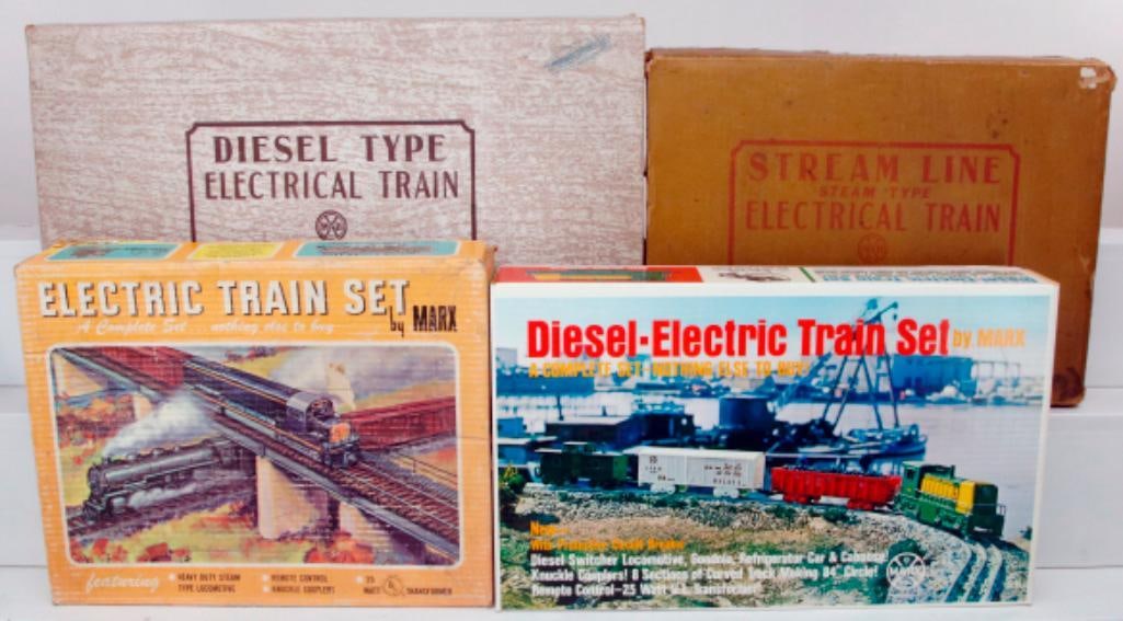 Marx Toy Trains O Gauge No. 10000 Black Freight Set Loco and Tender with 3 four-wheel Freight Cars (1 of 19)