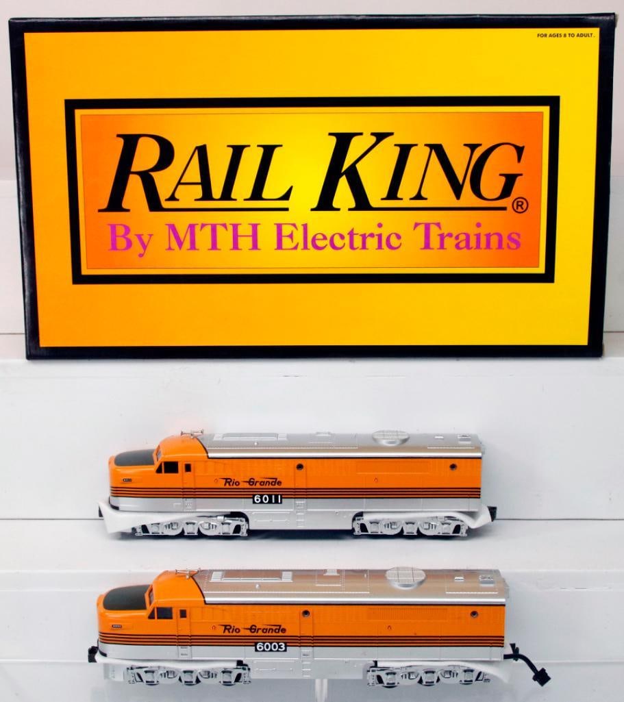 MTH Rail King Modern O Gauge Alco Denver Rio Grande PA Diesel AA Set with PS 1.0 Boxed (1 of 11)