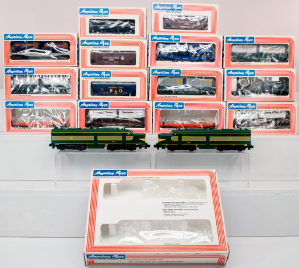 American Flyer Lionel Modern S Gauge Erie Alco A Diesel Power and Dummy Units and Fourteen Cars (1 of 19)