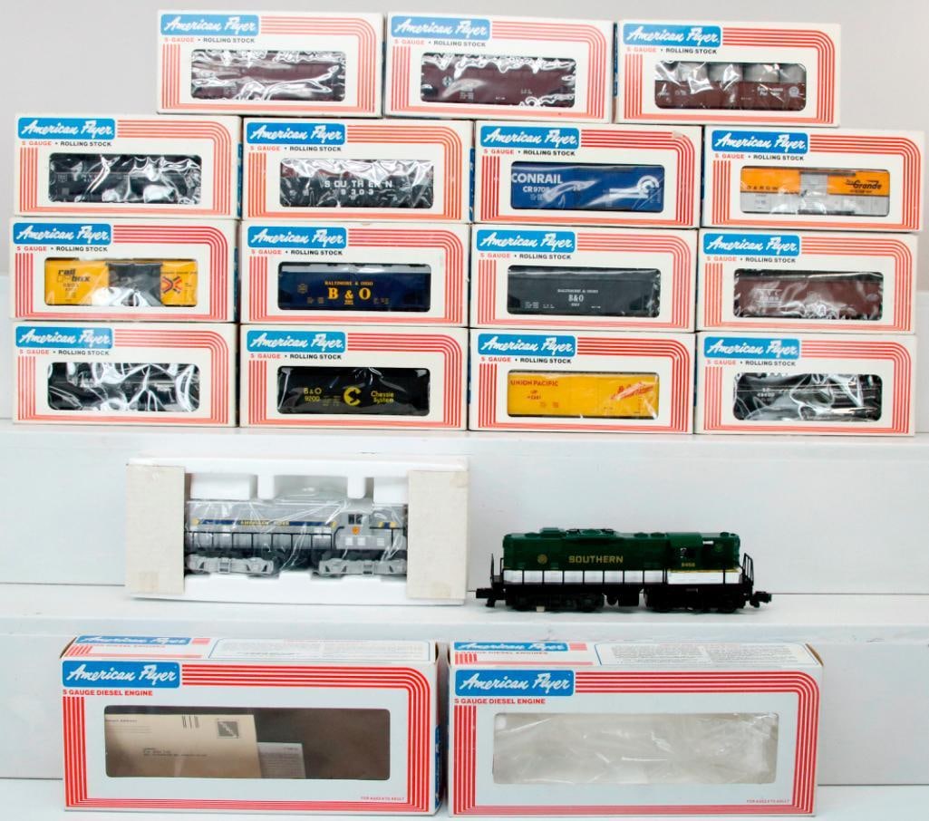 American Flyer Lionel Modern S Gauge GP-9 Southern Diesel & GM GP-7 & Fifteen Assorted Freight Cars (1 of 15)