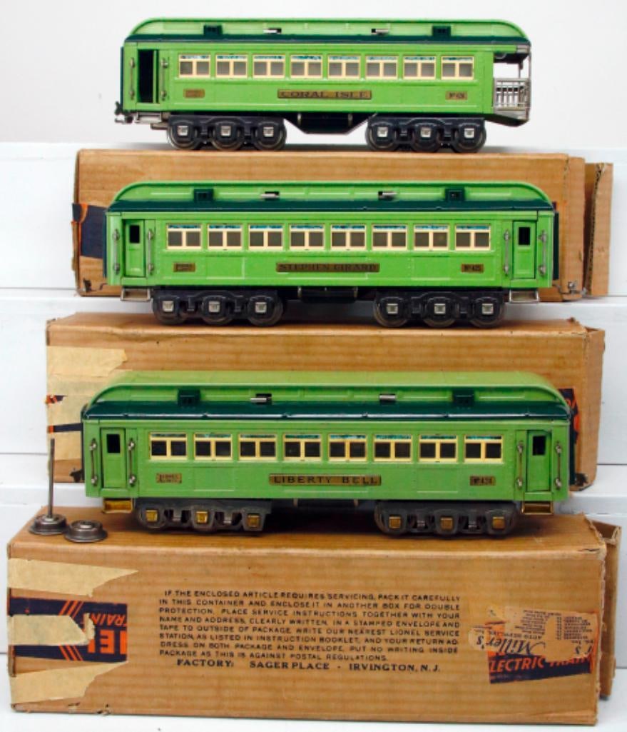 Lionel Prewar Standard Gauge 424 - 425 - 426 Stephen Girard Passenger Cars Boxed (1 of 12)