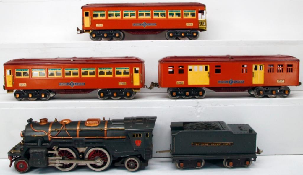 Lionel Prewar Standard Gauge 385E Gunmetal brass Loco and 385W Gunmetal brass Tender (1 of 10)