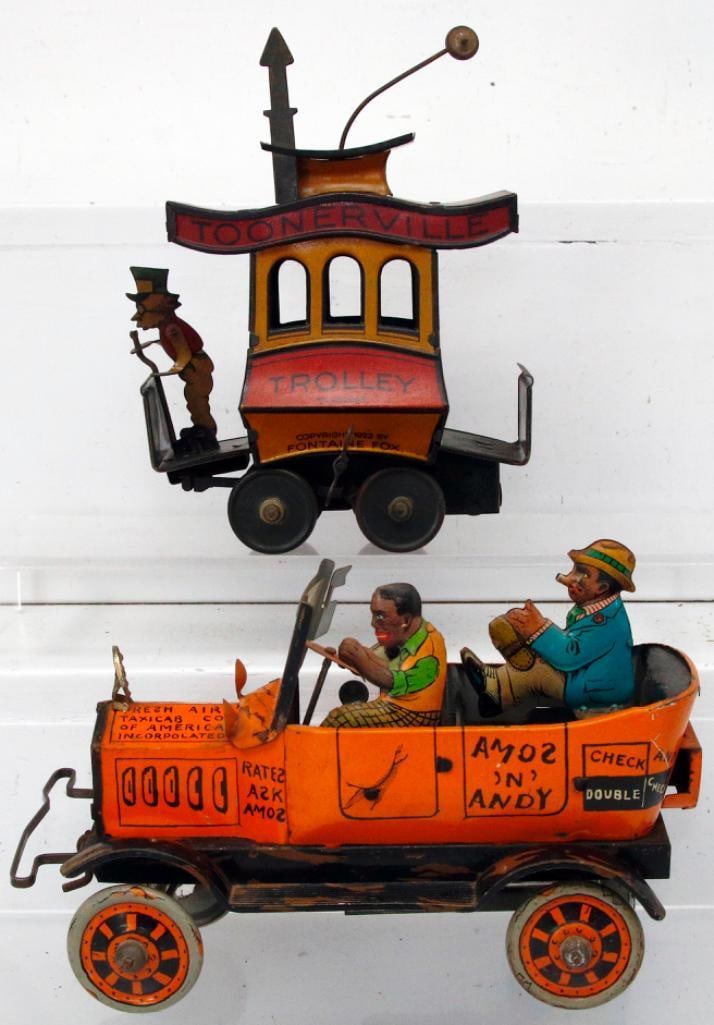 Kellermann Prewar Floor Toy Trolley and Marx Amos and Andy Car (1 of 13)