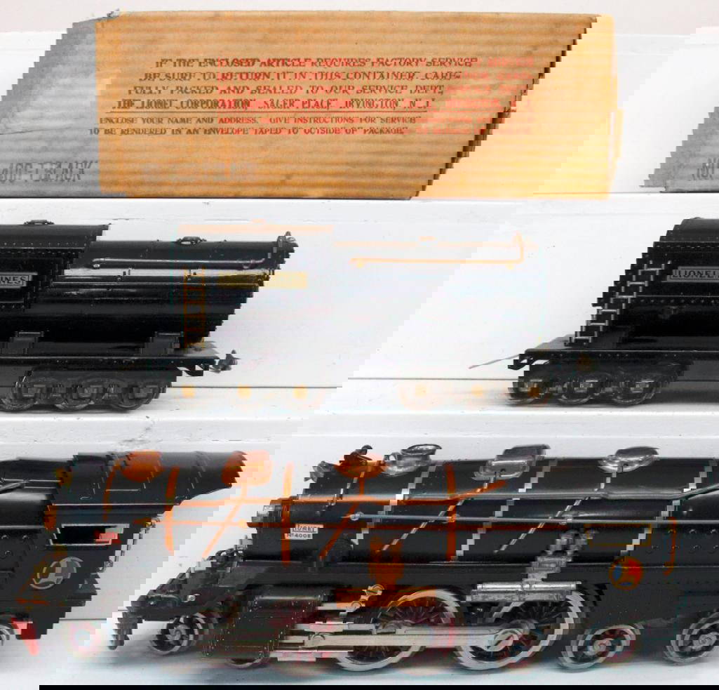 Lionel Prewar Standard Gauge Black 400e Loco And Black 400t Tender Auction