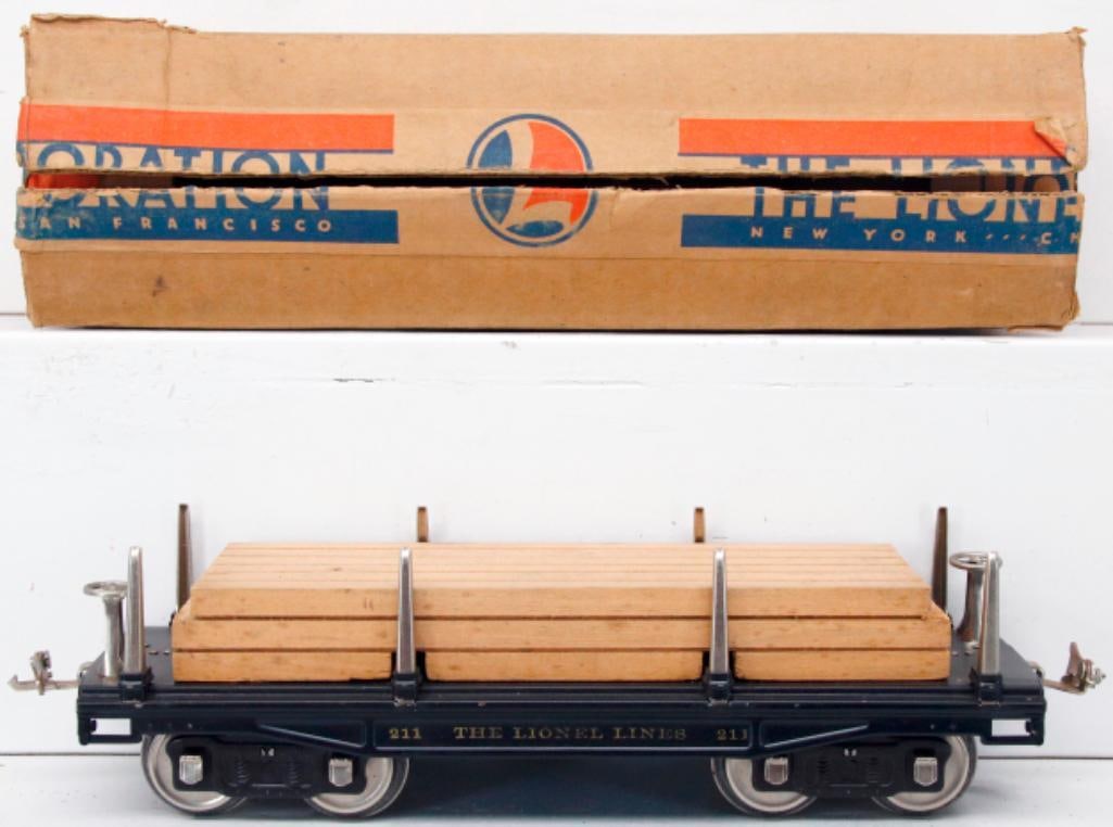 Lionel Prewar Standard Gauge 211 all nickel Lumber Car with Load (1 of 13)