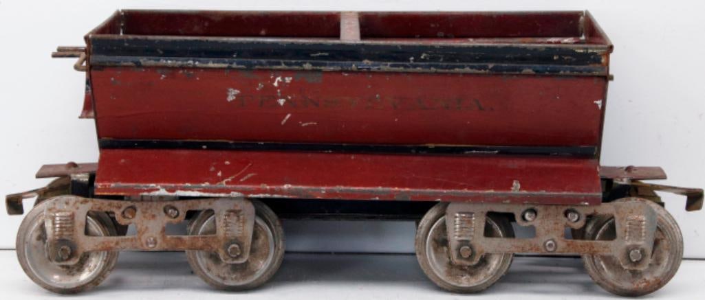 Lionel  MFG Prewar Standard Gauge 16 maroon Ballast Car yellow primer bottom (1 of 8)