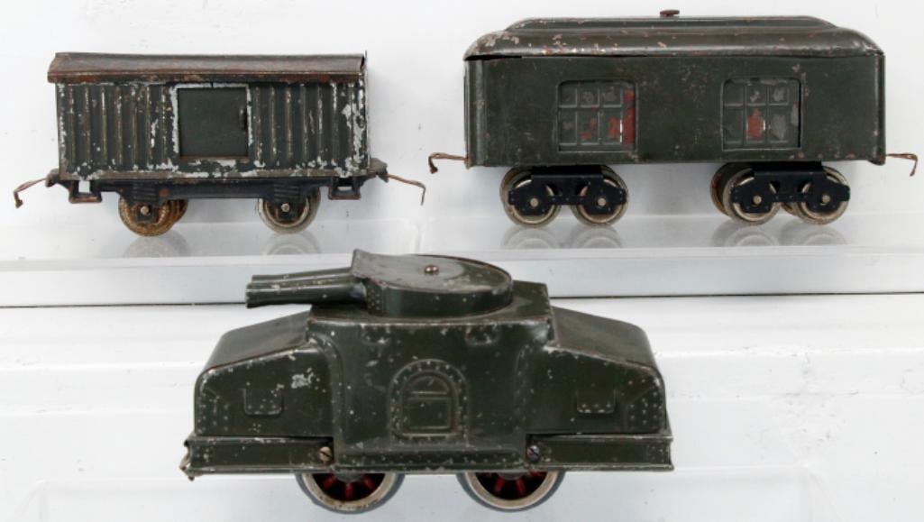 Lionel Prewar O Gauge 203 Armored Loco and Ammo Wagon X2 (1 of 7)