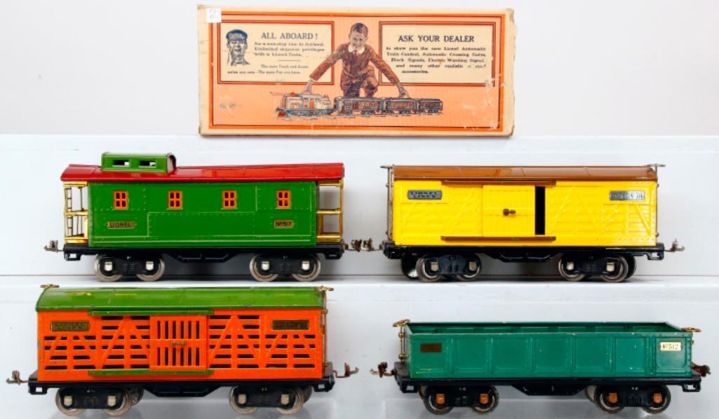 Lionel Prewar Standard Gauge Four (4) Assorted 500 Series Freight Cars (1 of 8)