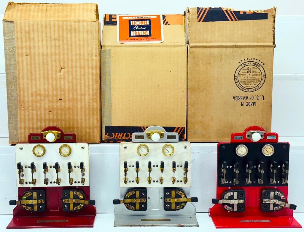 Lionel Prewar 439 Panel Board Silver – 439 Panel Board red – 439 Panel Board dark red (1 of 11)