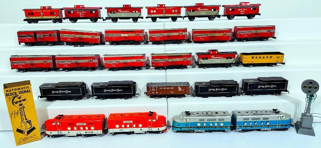 Marx Prewar and Postwar O Gauge Assorted 8 Wheel and 4 Wheel Freight Cars/Tenders/Diesel Units (1 of 17)