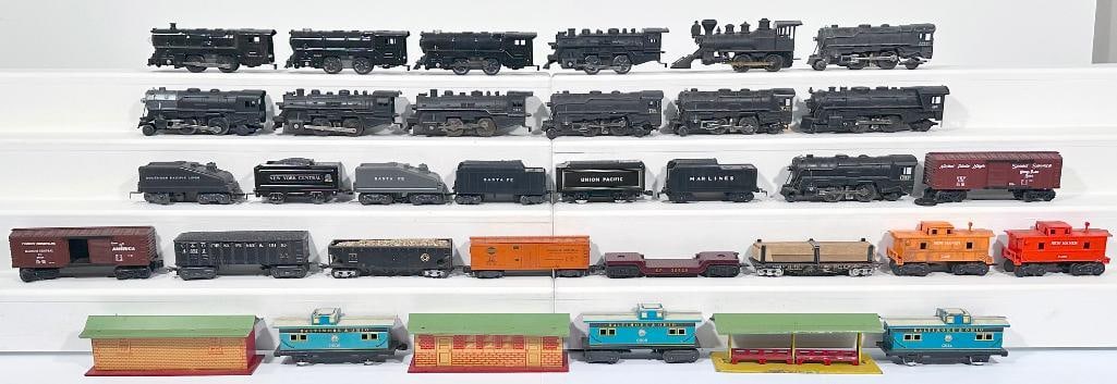 Marx and K-Line Postwar O Gauge Assorted Locomotives X13/Assorted Tenders/Freight Cars/RR Station (1 of 11)