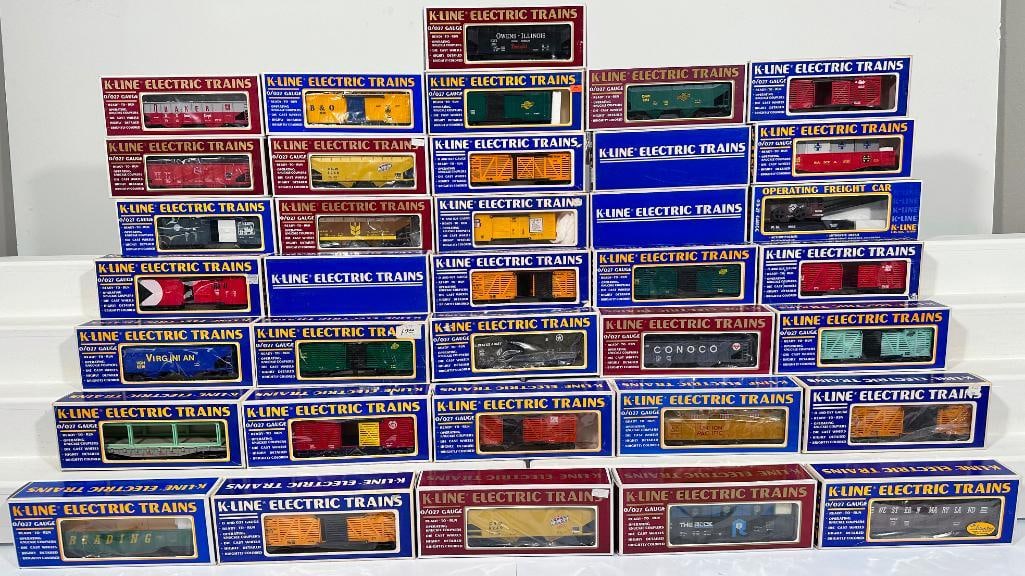 K-Line Modern O Gauge Thirty-Six (36) Assorted Freight Cars Boxed (1 of 4)