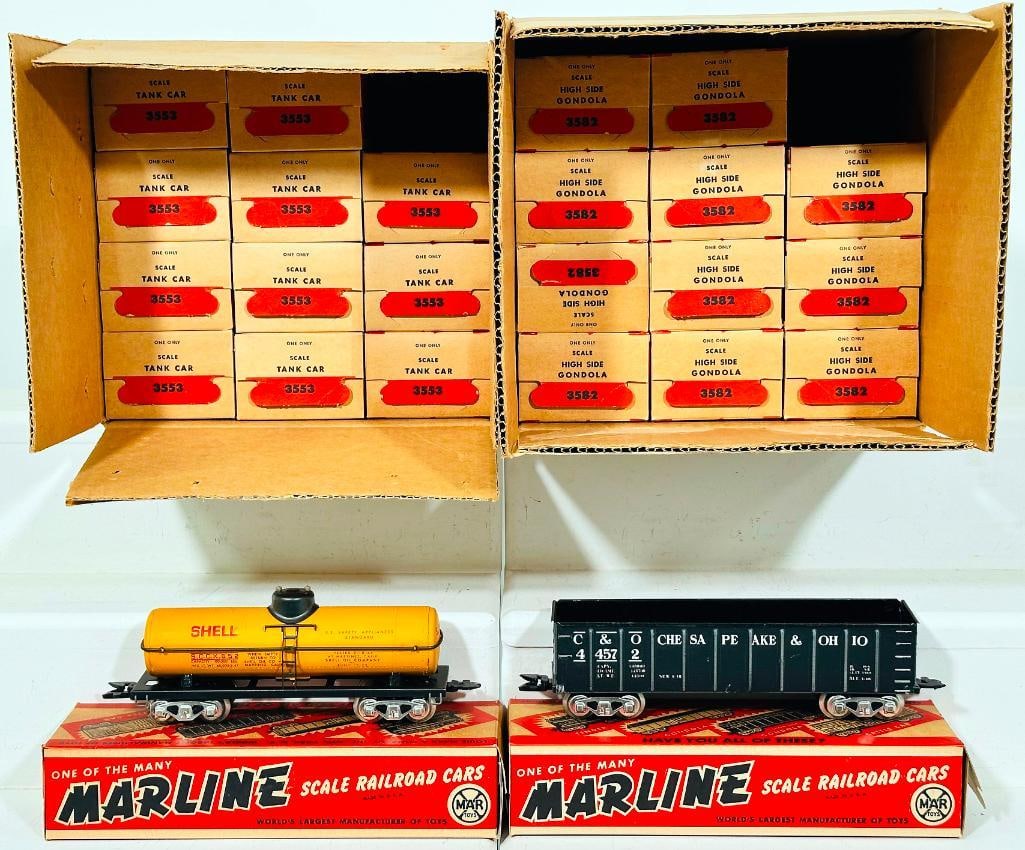 Marx Postwar O Gauge 3553 Tank Car Boxed X12 and 3582 High Side Gondola Boxed X12 (1 of 4)