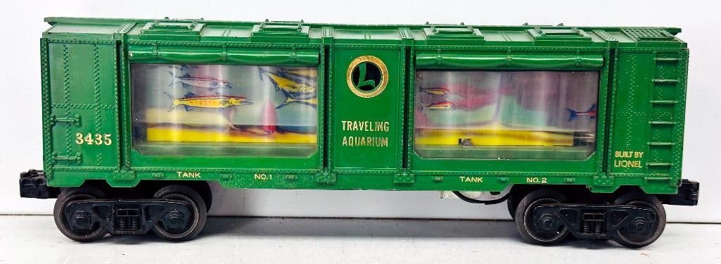 Lionel Postwar O Gauge 3435 Traveling Aquarium Car rare variation with gold circle around L (1 of 7)