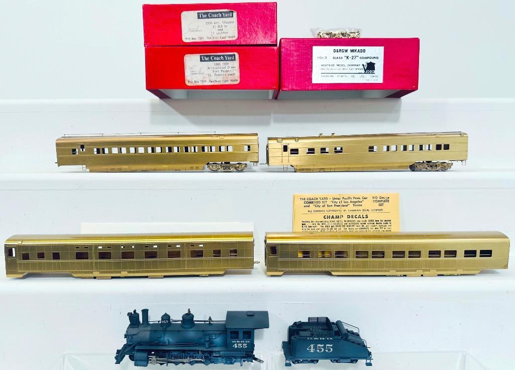 Westside Model Brass HO N3 Scale D&RGW Mikado Class K-27 Compound Boxed/The Coach Yard Brass Sleeper (1 of 11)