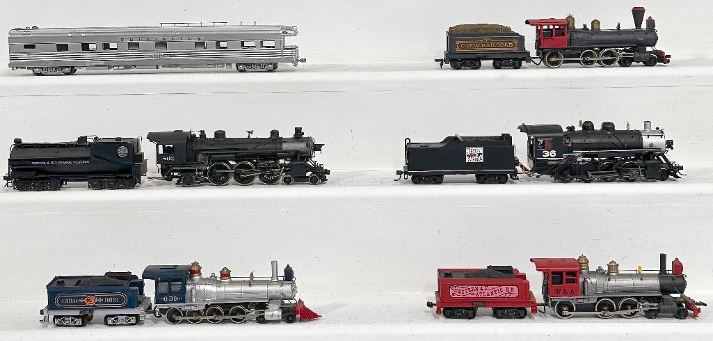Kato Corrugated Business Car HO Scale and Five (5) Assorted Old-Time Locomotives and Tenders (1 of 6)