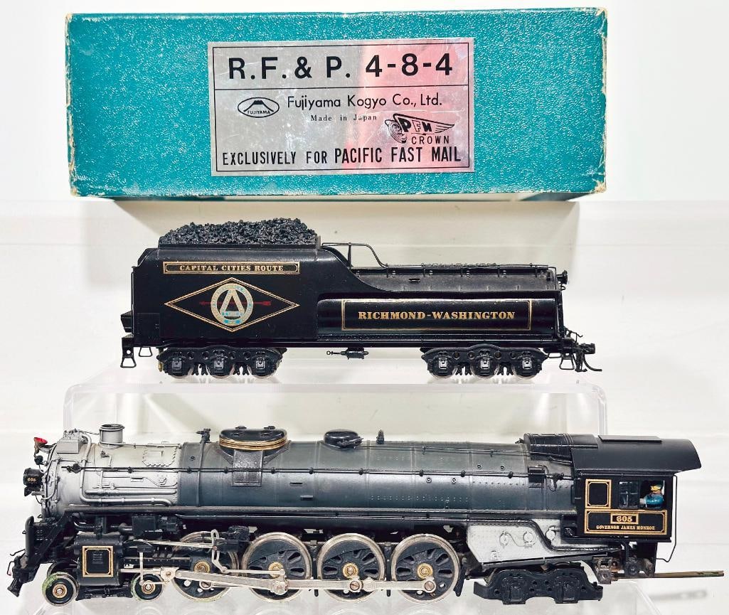 Pacific Fast Mail Brass HO Scale RF&P 4 - 8 - 4 Locomotive and Tender (1 of 6)
