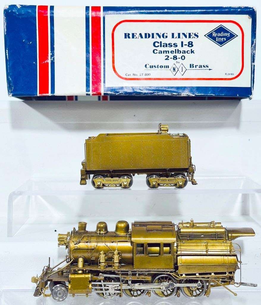 Custom MJ Brass HO Scale Reading Lines Class I - 8 Camelback 2 - 8 - 0 Locomotive and Tender (1 of 6)