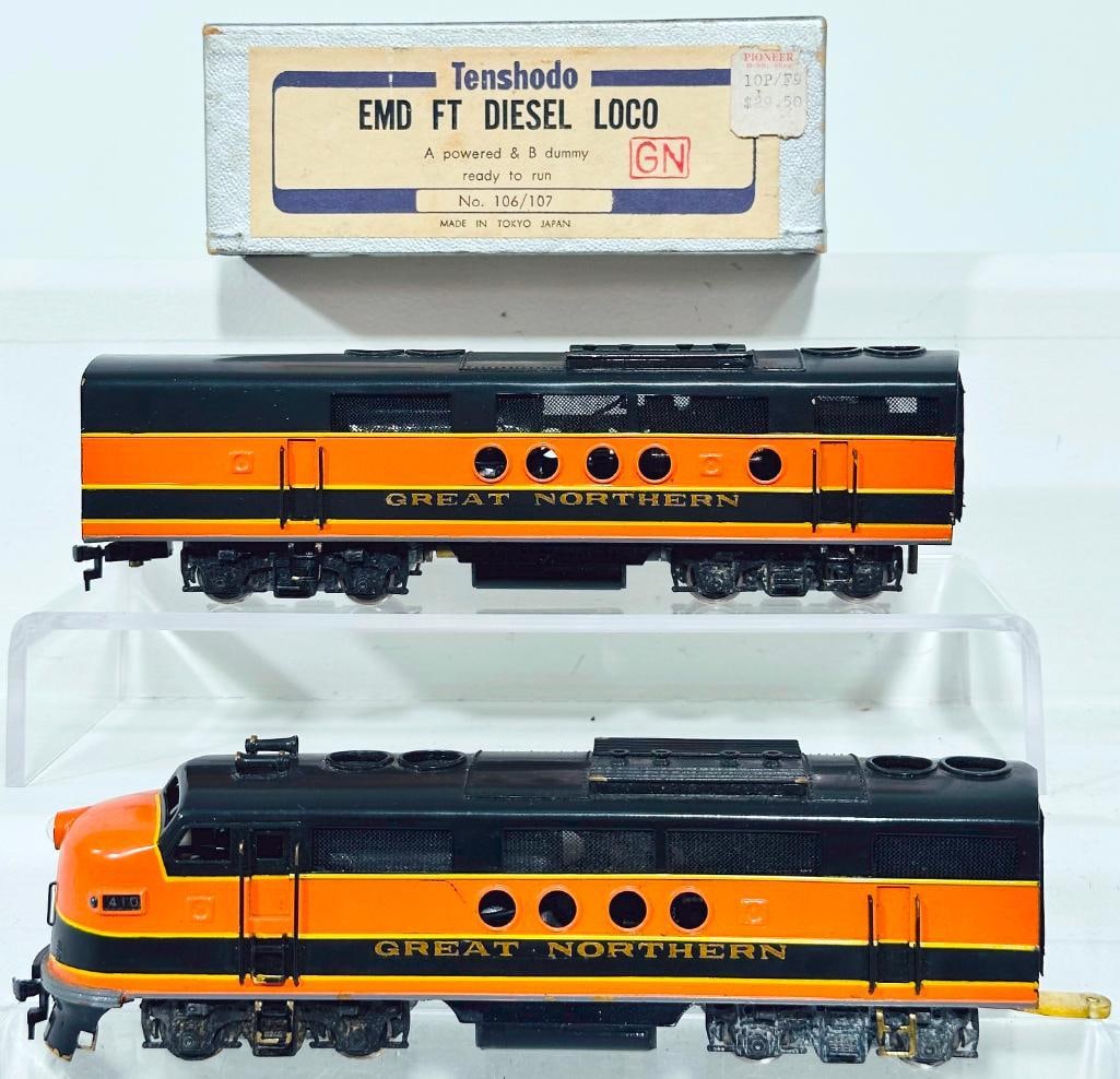 Tenshodo Brass HO Scale Great Northern EMD FE Diesel A Powered and B Dummy Diesel Units (1 of 6)