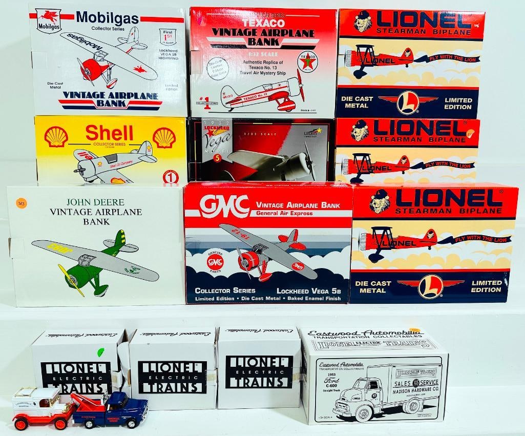 Lionel /First-in Series/Collector Series Nine (9) Assorted Biplanes Boxed, and Eastwood Automobilia (1 of 6)