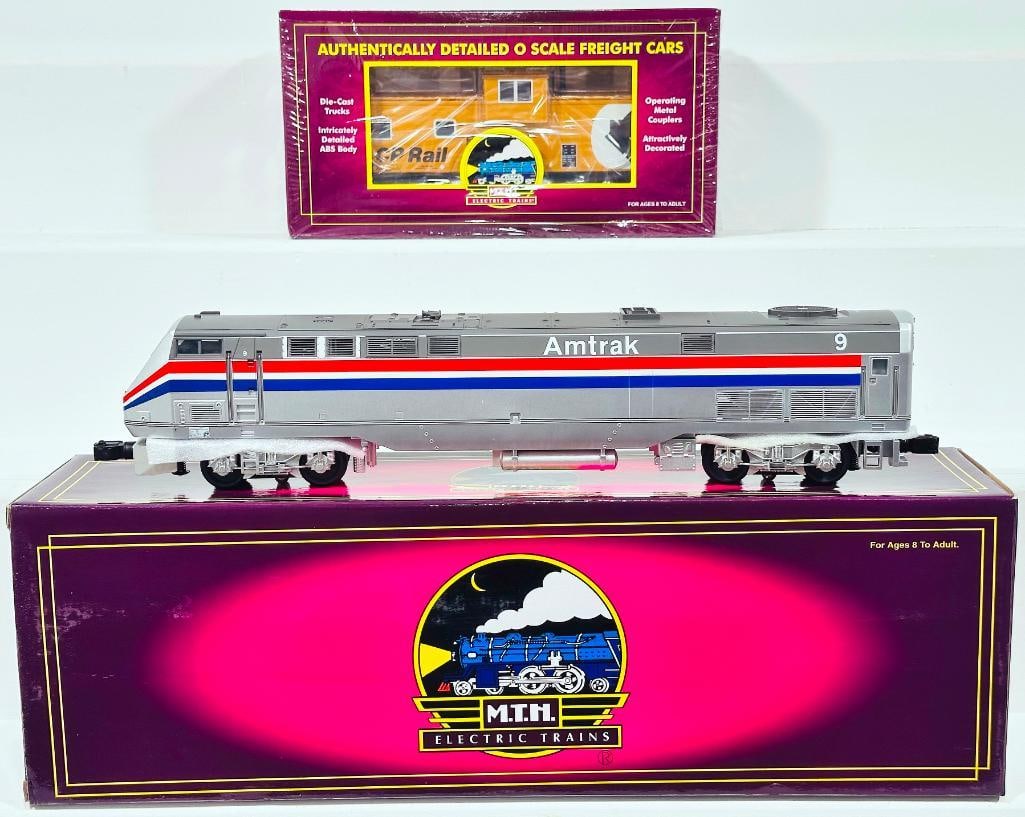 MTH Modern O Gauge Amtrak Genesis P 42 Diesel Engine with PS 1.0 and CP Rail Extended Vision Caboose (1 of 8)