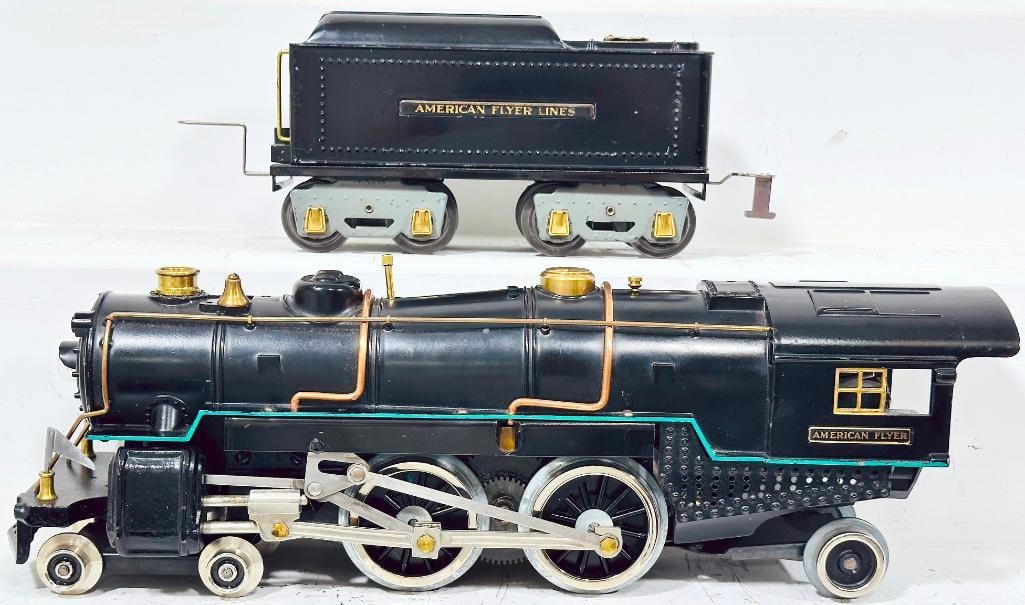 American Flyer Prewar Wide Gauge 4664 black Locomotive and 4671 black Tender (1 of 7)