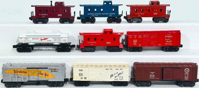 Lionel Postwar O Gauge Nine (9) Assorted Freight Cars