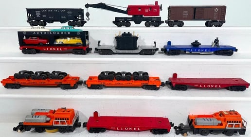 Lionel Postwar O Gauge Ten (10) Assorted Freight Cars and 3927 X2