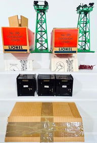 Lionel Postwar O Gauge green 395 Floodlight Tower Boxed X2