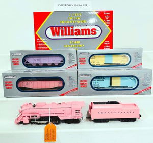 Williams Modern O Gauge Pennsylvania Girls Locomotive and Tender and Four (4) Freight Cars