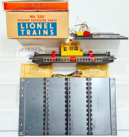 Lionel Postwar O Gauge 350 Engine Transfer Table and 350 - 50 Transfer Table Extension Boxed